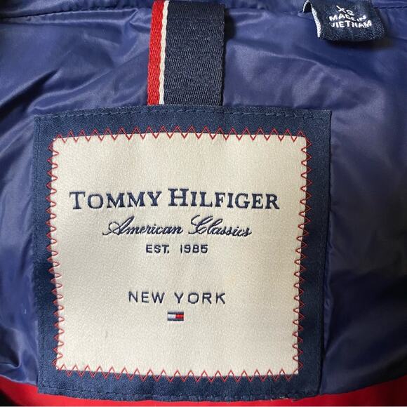 Tommy Hilfiger Women's Duck Down Puffer Coat Size XS Blue Packable Hooded Jacket - Picture 6 of 11